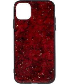 Fusion Art Epoxy Back Case Silikona Aizsargapvalks Priekš Apple iPhone 11 Pro Tumši Sarkans