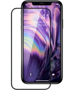 Fusion Full Glue 5D Tempered Glass Aizsargstikls Pilnam Ekrānam Apple iPhone 11 Melns