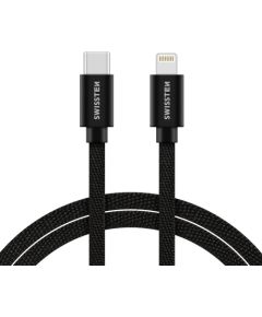 Swissten Textile Универсальный Quick Charge 3.1 USB-C на Lightning Кабель данных 2м черный