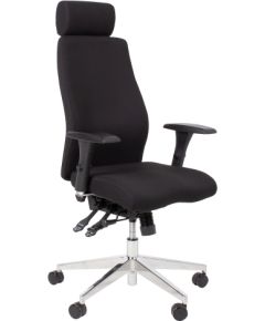 Рабочий стул SMART EXTRA с подголовником, 60x63,5-70xH114-123см, сиденье и спинка: ткань, цвет: чёрный