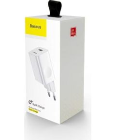 Baseus CCALL-BX02 tīkla lādētājs USB / 24W / 3A / Quick Charge 3.0 / balts