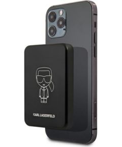 Karl Lagerfeld KLPBMSOIBK Powerbank MagSafe Ārējas Uzlādes Baterija / 2.1A / 5V / 3000mAh / Melna