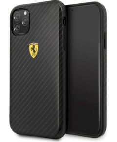 Ferrari Hardcase FESPCHCN58CBBK Izturīgs Silikona Aizsargapvalks Priekš Apple iPhone 11 Pro Melns