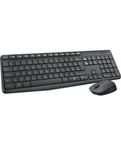 LOGITECH MK235 Wireless Keyboard and Mouse - GREY - PAN - 2.4GHZ - NORDIC - (GREY KEYS GREY BTM)