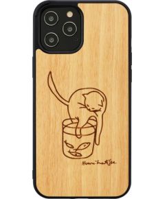 MAN&WOOD case for iPhone 12 Pro Max cat with red fish