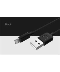 Usams U-TURN Universāls Silikona Apple Lightning (MD818ZM/A) USB Datu un uzlādes Kabelis 1m Melns