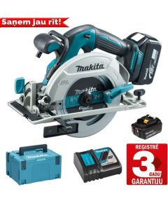 Akumulatora ripzāģis, 18 V, 2x 5,0 Ah Li ion, 57 mm, ø165x20mm 24T, 3,3kg MAKPACK DHS680RTJ Makita