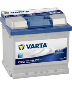 Varta C22 52Ah 470A 207*175*190 Blue akumulators