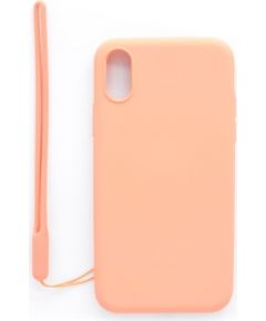 Evelatus Apple iPhone X/XS Soft Touch Silicone Case with Strap Pink