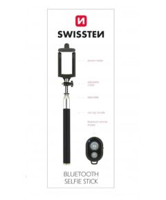 Swissten Bluetooth Selfie Stick Statīvs Telefoniem un Kamerām Ar Distances Bluetooth Pulti Melns