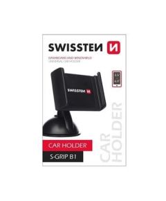 Swissten S-GRIP B1 Premium Универсальный держатель с 360 ротацией на стекло Для устройств 3.5'- 6.0' дюймов Черный