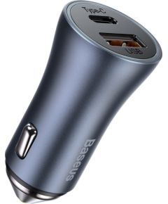 Baseus Golden Contactor Pro car charger, USB + USB-C, QC4.0+, PD, SCP, 40W (gray)