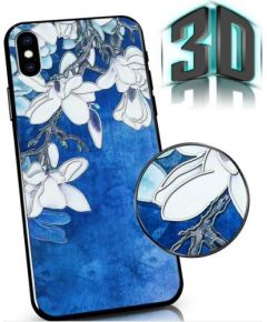 Mocco Flowers Aizmugurējais Apvalks 3D Priekš Samsung Galaxy A72 Zils