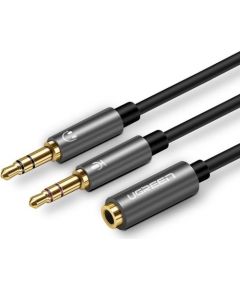Разветвитель Ugreen 2 x 3.5 mm (гарнитуры и микрофон) -> 3.5мм 10 см
