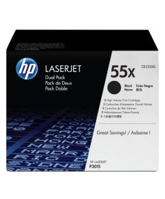 Hewlett-packard HP Toner Black 55X for P3015 LaserJet Dual pack(12.500pages) / CE255XD