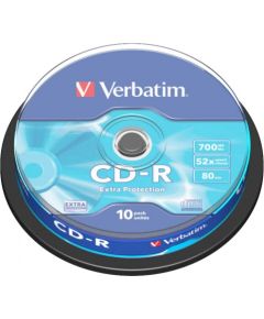 Verbatim CD-R Extra Protection 700MB 52x 10gb. spindle iepakojumā