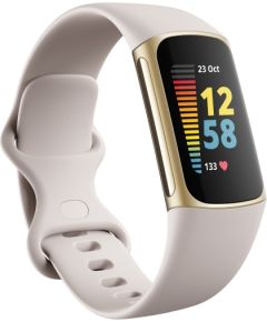 Fitbit Charge 5, lunar white/soft gold