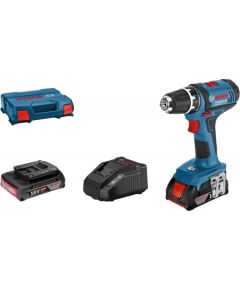 Bosch Cordless drill GSR 18-2-LI, 2x2.0Ah, GAL 18V-20, 0-450 / 0-1.400 min.-1