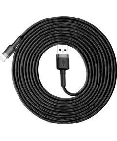 Baseus CALKLF-RG1 Cafule USB lightning kabelis 2A / 3m melns+pelēks