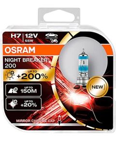 OSRAM Spuldžu komplekts H7 Night Breaker Unlimited 200 +200% Автомобильные лампы