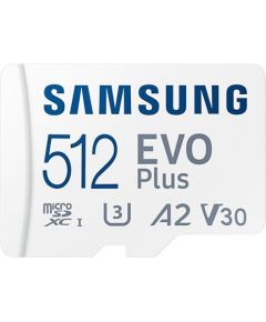 SAMSUNG EVO Plus 512GB U3 V30 A2 UHS-I microSD atmiņas karte