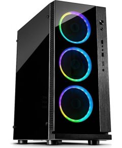 Midi Inter-Tech W-III RGB Tower black | RGB Beleuchtung mit Fernbedienung