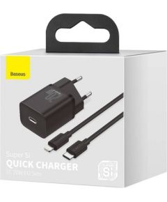 Baseus Super Si 1C fast wall charger USB Type C, 20W Power Delivery + USB Type C - Lightning