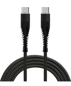 Кабель Fusion Fishbone USB-C - USB-C, 65 Вт / 3А / 1,5 м, черный