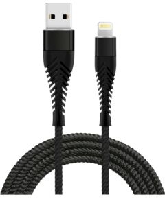 Кабель Fusion Fishbone USB-A - Lightning 30 Вт / 3А / 1,5 м черный