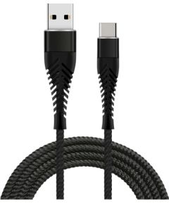 Кабель Fusion Fishbone USB-A - USB-C, 30 Вт / 3А / 1,5 м, черный