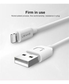 Usams U-TURN Универсальный силиконовый Apple Lightning (MD818ZM/A) USB Кабель данных и заряда 1m Белый