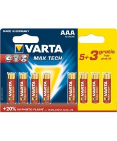 Varta Max Power AAA MN2400 Alkaline LR03 1.5V Baterijas (8gab.) (EU Blister)