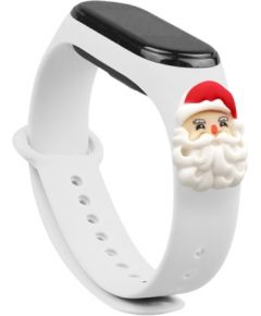 Fusion Xmas Santa ремешок для часов Xiaomi Mi Band 3 / 4 белый