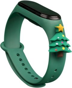 Fusion Xmas Christmas Tree siksniņa pulkstenim Xiaomi Mi Band 3 / 4 zaļš