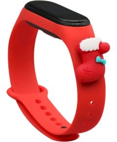 Fusion Xmas Sock siksniņa pulkstenim Xiaomi Mi Band 3 / 4 sarkans