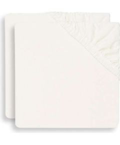 Jollein Jersey White  Art.2511-507-66041 palags ar gumiju 120x60cm,2 gab