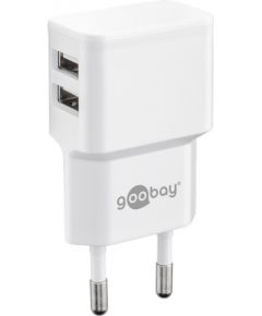 Goobay Dual USB charger  44952  2.4 A,  2 USB 2.0 female (Type A), White, 12 W