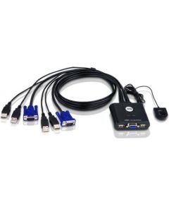 Aten 2-Port USB VGA Cable KVM Switch with Remote Port Selector