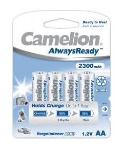 Camelion AA/HR6, 2300 mAh, AlwaysReady Rechargeable Batteries Ni-MH, 4 pc(s)