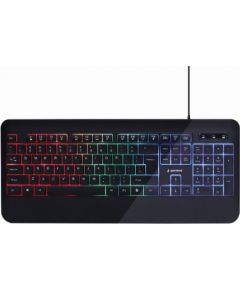 Gembird KB-UML-03 Slim "Rainbow" backlight multimedia keyboard, black, US layout