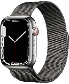 Apple Watch 7 GPS + Cellular 45mm Stainless Steel Milanese Loop, silver (MKJW3EL/A)