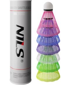 NBL6026 Badmintona Volāni DAUDZKRĀSU 6 GAB. NILS Badmintona piederumi