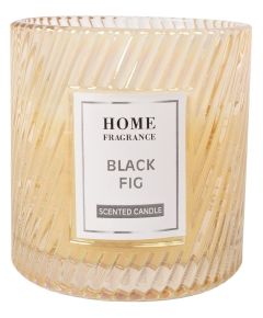 Glass candle BLACK FIG, D8xH8cm
