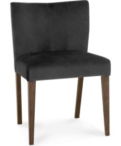 Krēsls TURIN 57x51xH80cm, tumši pelēks samta audums, tumšas ozolkoka kājas
