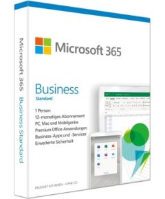 Microsoft 365 Business Standard - 1 PC/MAC, 1 Year - DE - Box Datoru programmatūra
