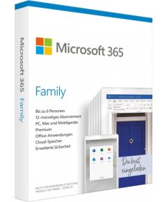 Microsoft 365 Family - 6 PC/MAC, 1 Year - DE - Box