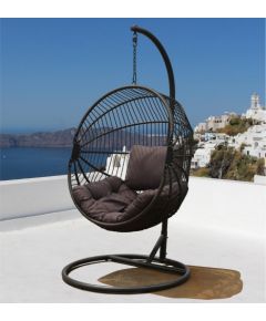 Hanging chair FOLDY 103x105xH198cm, brown / grey