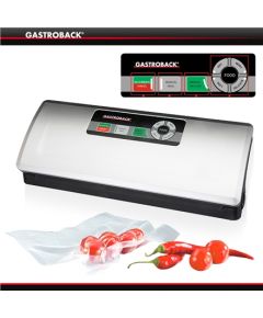 Gastroback Vacuum Sealer  46008 Two operating modes, fully automatic and manual, Inox, 120 W, 10 slipped foil bags (small and large)