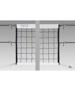 Pokorny Site Volleyball net POKORNYSITE EXTRA LEAGUE  PE+PA-9,5x1m black, 100x100x3mm, side bars PES-bands galvanized steel cable