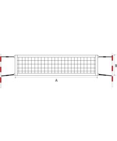 Pokorny Site Пляжная теннисная сетка ECONOM 9,5x1m PA 40x40x2mm, 4 натяжных каната